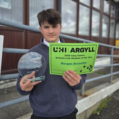 Student Morgan Brownlee with his award and certificate for being the 2026 Schools Link Student of the Year Student Morgan Brownlee with his award and certificate for being the 2026 Schools Link Student of the Year